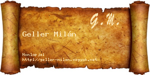 Geller Milán névjegykártya