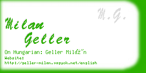 milan geller business card